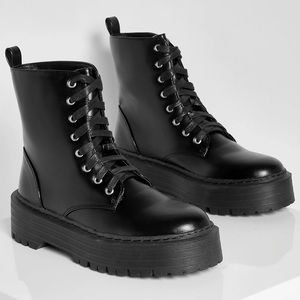 New BooHoo lace up chunky hiker boot